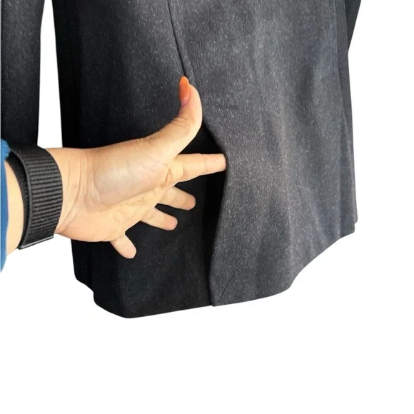 J. Crew Classic Double Breast Pea Coat Black Wool Blend Pockets Collared Size S